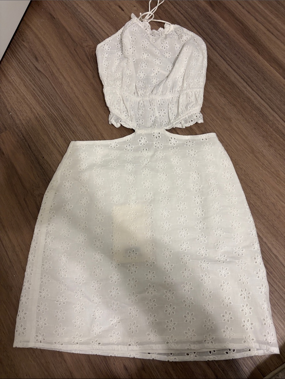 Sabo Skirt White Eyelet Cutout Mini Dress
